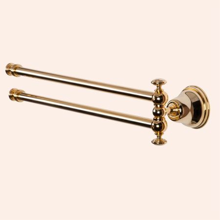 TW Harmony 013, вращающийся полотенцедержатель двойной 49см, цвет держателя: золото, артикул TWHA013oro