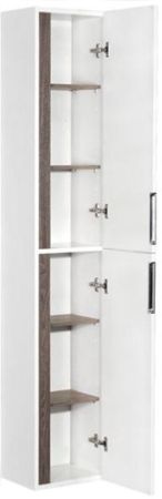 Шкаф пенал Акватон Рене 31 подвесной 1A222003NRC80 Белый Грецкий орех, артикул 1A222003NRC80