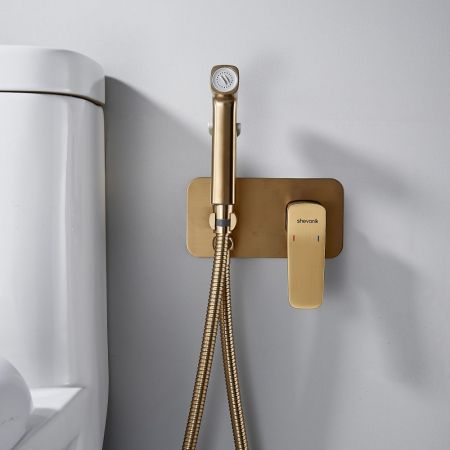 Гигиенический душ со смесителем Shevanik S9905G, золотой сатин, артикул S9905G