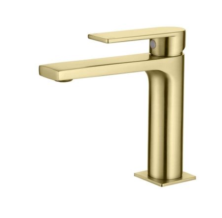 AQG Alpha, однорычажный смеситель для раковины без донного клапана, цвет матовое золото (PVD), артикул 01ALP100OC