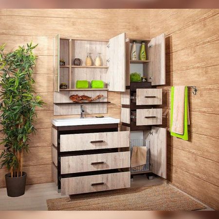 Комплект мебели для ванной Бриклаер ТЕХАС 100, кантри/венге, артикул ТЕХАС 100