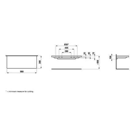 Laufen Living Square Керамическая полка навесная 900х380x35 (100) мм, обрезается до 650 мм, белый, артикул 8.7043.3.000.000.1