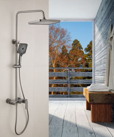 Душевая система BELZ B24678-3, оружейная сталь, артикул B24678-3