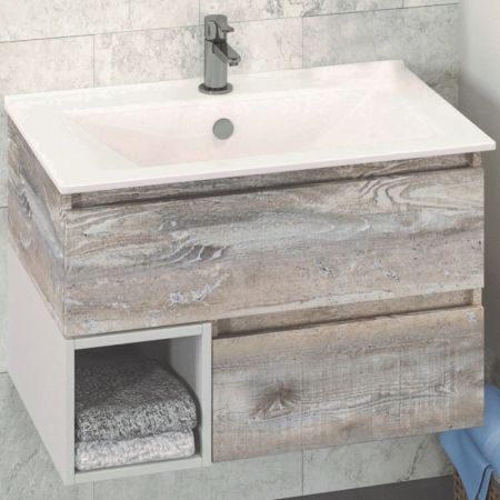 Тумба с раковиной Comforty Турин 75 4144200 Дуб бежевый, артикул 4144200