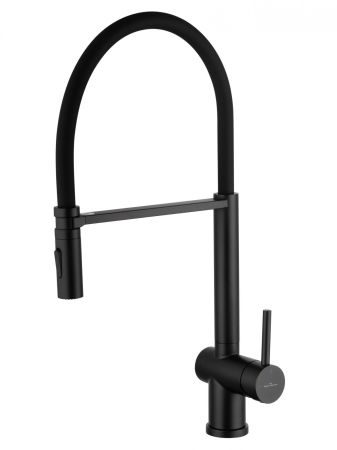 Смеситель для кухни с гибким изливом WONZON & WOGHAND, Черный матовый (WW-88438003-MB), артикул WW-88438003-MB