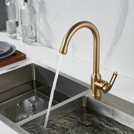 Смеситель для кухни Raffine F103G, золотой сатин