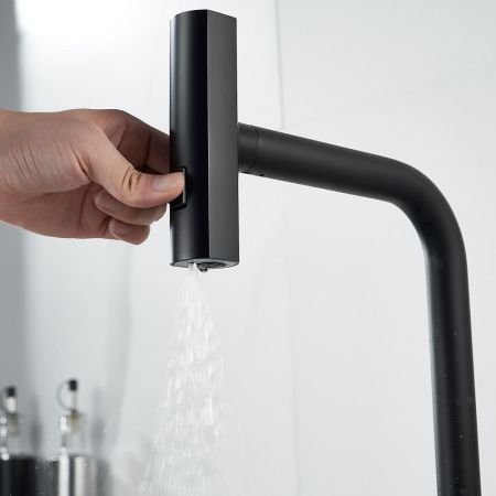Смеситель для кухни с мультифункциональным изливом Shevanik S263H, черный, артикул S263H