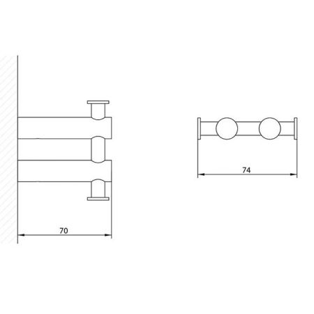 Bongio T Mix Крючок, 70х74 мм, цвет золото 24к.