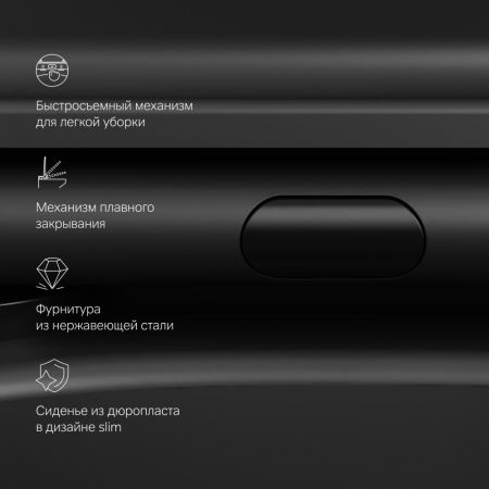 C8F1701MBSC Func подвесной унитаз 54 см FlashClean с сиденьем микролифт, черн мат, артикул C8F1701MBSC