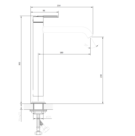 Смеситель для раковины высокий DQ Köln хром (DA1752001), артикул DA1752001