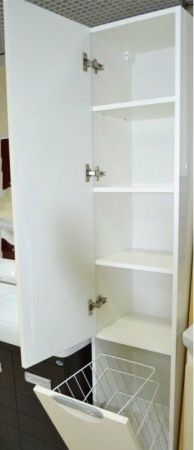 Шкаф пенал Bellezza Лагуна 35 L 4622107082015 с бельевой корзиной L Белый, артикул 4622107082015