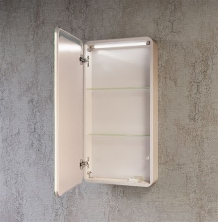 Зеркальный шкаф Raval Pure 45 с подсветкой Белый, артикул Pur.03.46/W