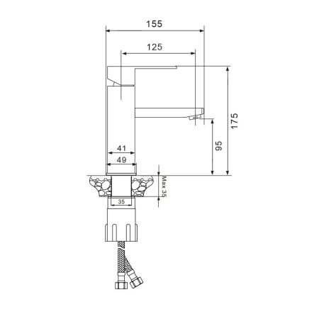 Смеситель для раковины WesnaArt KUBUS KUB13-210Black, черный