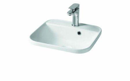 Hidra Gio,  встраиваемая квадратная раковина с закругленными краями 40x40x16,5h см, цвет черный матовый, артикул G243/026