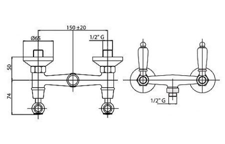 Смеситель для душа Cezares First FIRST-DS-03/24-M Золото