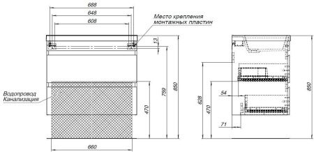 Тумба под раковину Aquanet Нота New 75 дуб холден Тумба под раковину Aquanet Нота New 75 дуб холден