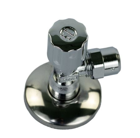 Schlosser, угловой вентиль с компрессионной гайкой, подключение 1/2"х3/8", цвет хром, артикул 7105-1550-001