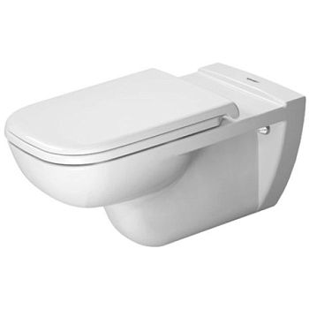 Унитаз, Duravit, D-Code, традиционный (с закрытым смывным краем), тип установки-подвесной, ширина, мм-360, глубина, мм-700, высота, мм-400, форма чаши-прямоугольная, выпуск-горизонтальный, без декора, материал-керамика, сиденье-в комплект не входит (приоб