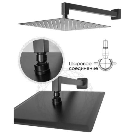 Душевая система встраиваемая FILARETE Waterfall FL1010BL, черный