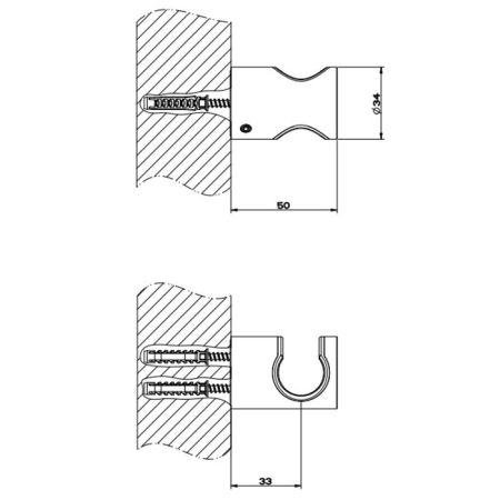 GESSI 316 Держатель неподвижный для душевой лейки, цвет: brushed black metal pvd, артикул 54157#707