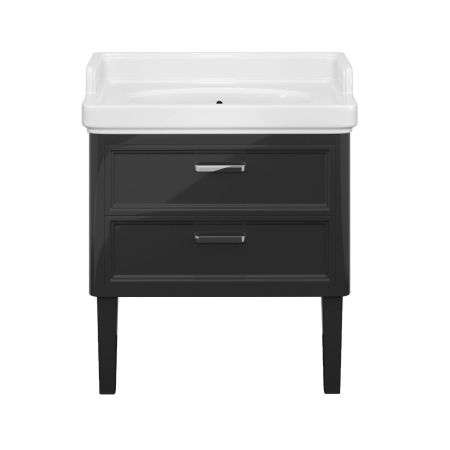 Тумба POMPEI напольная с ящиками 80, черная глянцевая, артикул PO.80.2\BLK