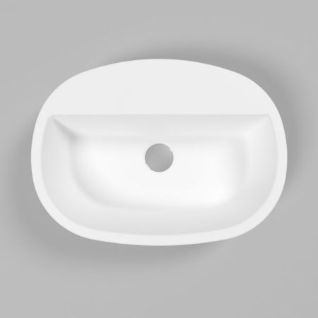 Умывальник WHITECROSS Obsidian B 50x35 (белый мат) иск. камень, артикул 0734.050035.200