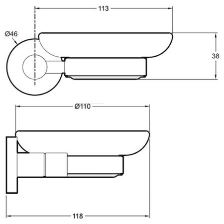 Мыльница подвесная JACOB DELAFON CLASSIQUE E77827-CP (стекло, хром/белый, на стену), шт, артикул E77827-CP