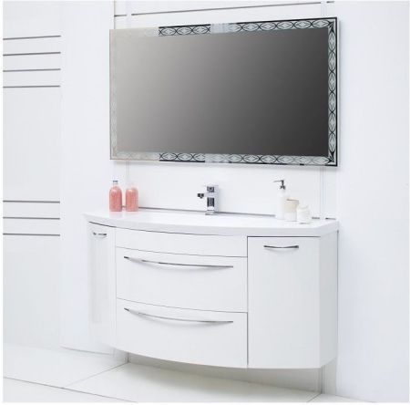 Тумба с раковиной De Aqua Лонг 140 белый