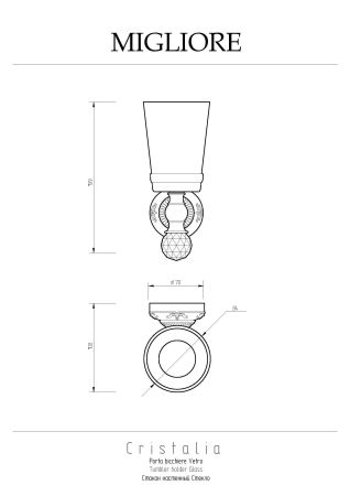 CRISTALIA Cтакан настенный, стекло/бронза/SWAROVSKI, артикул 16756