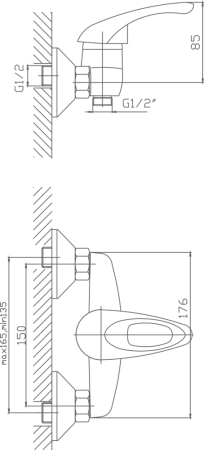 Смеситель для душа Cron хром (CN2003), артикул CN2003