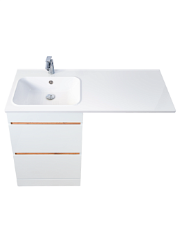 Тумба VIANT "Мальта" под с/м 2 ящика белый/дуб вотан под раковину Paola Bella 1200 R, Paola Bella 1200 L (Bella 120) (VMAL120BELLA-T2Y)