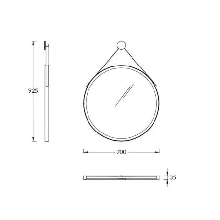 Зеркало CONO круглое 70, белое матовое, артикул CO.mi.P.70\WHT