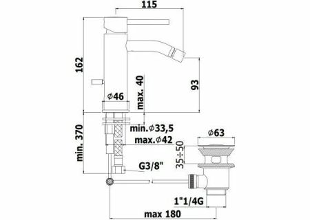 Смеситель для биде Paffoni Light LIG135NO, артикул LIG135NO