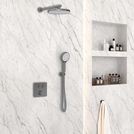 Душевой комплект VSFW-4212GM встраиваемый, 2 режима, вороненая сталь, артикул VSFW-4212GM