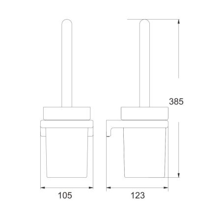 Ершик для унитаза Rose RG1800H, черный