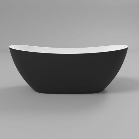 Ванна WHITECROSS Onyx C 160x75 (черный/белый мат) иск. камень, артикул 0206.160075.20100