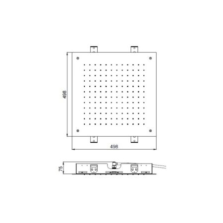 Almar Душевая лейка потолочная встраив., 500х500 мм, 1 режим, Gold Polished PVD, артикул E044024.GO