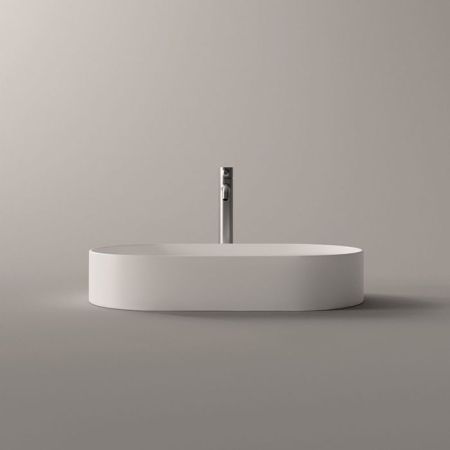 Alice Hide Раковина Stadium 65x35хВ12, накладная, без отверстия под смеситель, белый матовый