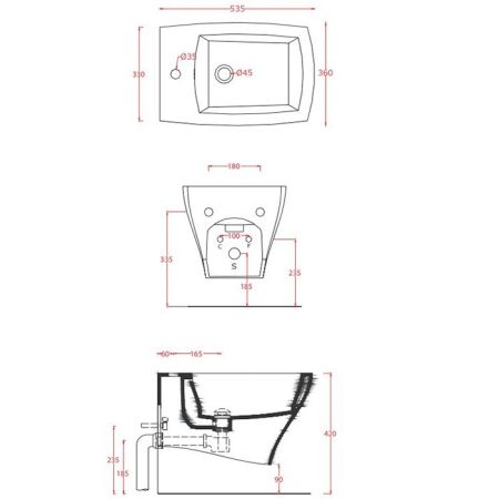 Artceram JAZZ Биде подвесное 54x36см c креплением, с 1 отв под смеситель .цвет белый