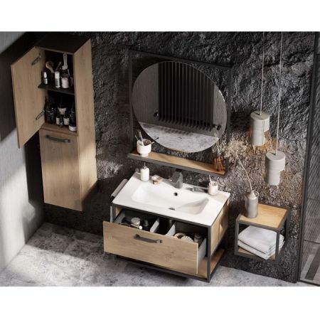 Зеркало АКВАТОН ЛОФТ ФАБРИК 1A242602LTDY0 (90*80) (полка, дуб кантри), шт, артикул 1A242602LTDY0