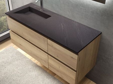 IBX, раковина из натурального камня Urano левая 100 см, цвет Pizarra, артикул UR100SIPIZ