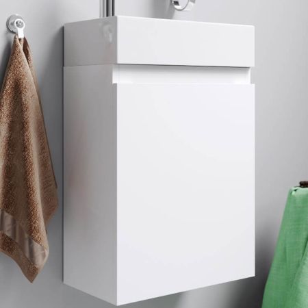 "Леон-МР" тумба под умывальник подвесная, цвет белый Ln-MP.01.04/W, ТМ «AQWELLA», артикул Ln-MP.01.04/W