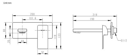 Смеситель для раковины встраиваемый Bravat Phillis P69183C-ENG, хром