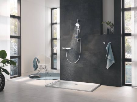 Душевой гарнитур GROHE Rainshower SmartActive 130, 3 вида струй, белая луна (26577LS0), артикул 26577LS0