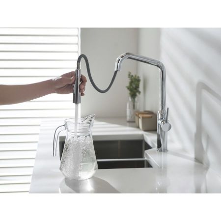 Смеситель для кухни с выдвижной лейкой Timo Saona 2386/02FL хром, артикул 2386/00FL