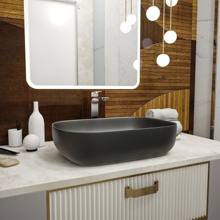 Раковина чаша Maretti FL13NS66-560, черная, артикул FL13NS66-560