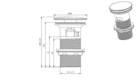 Сливной набор для раковины AQUATEK AQ6001CR, артикул AQ6001CR