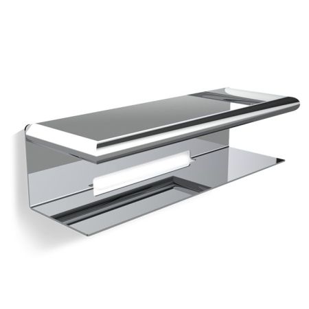 Полка, Decor Walther, MIKADO, прямоугольная, одноярусная, ширина, мм-300, глубина, мм-100, высота, мм-80, тип установки-настенный, материал-металл, цвет-хром, артикул 0863900