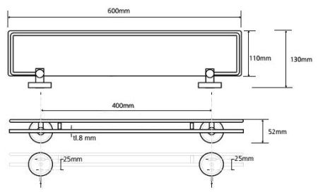 Полочка Bemeta Trend-i 104102208 хром/белая/матовая, артикул 104102208