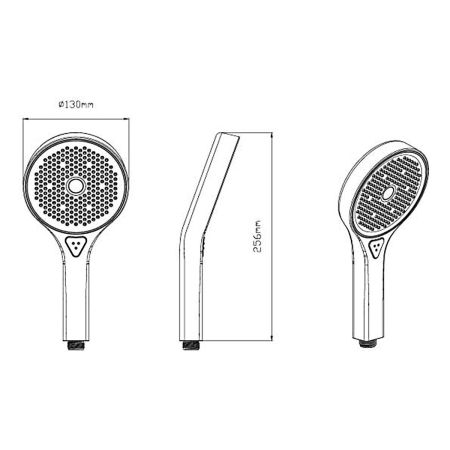 Душевой комплект VSFW-422T2GM встраиваемый, термостатический, 2 режима, вороненая сталь, артикул VSFW-422T2GM